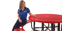 E-Series Round Steel Picnic Tables Video | YouTube