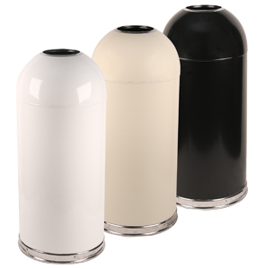 Model 415DTWH | 415DTAL | 415DTBK | Open Top Dome Trash Cans (White/Almond/Black)