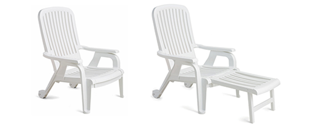 Plastic Reclining Garden Chairs With, Resin Recliner Chair White