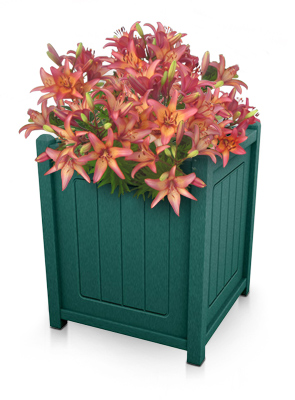 Model 5-PBCS | Recycled Plastic Decorative Panel Single Planter (Green)