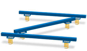 Spring Balance Beam | Outdoor Fitness Equipment (Blue/Goldenrod)