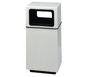 Model 7S-1838T2SP | Square Fiberglass Trash Receptacles (Dove Gray)