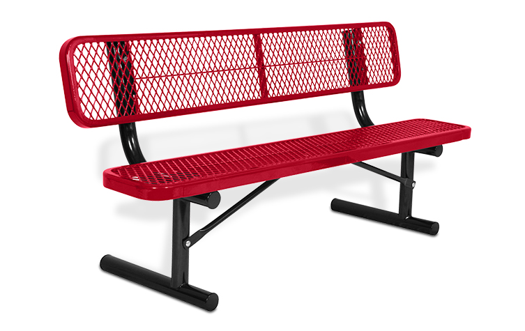Belson | Gallery | 940P-V6 | Park Bench with Diamond Pattern Steel