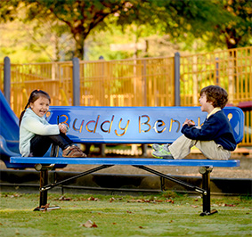 Classic Style Buddy Bench | Diamond Pattern