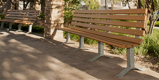 Park Bench with 2 x 4 Recycled Plastic Planks