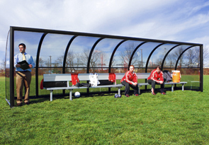 Model 9B1001 | Elite Team Shelter with 21' Aluminum Bench