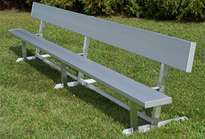 Model AB12WB-S | 12' Team Series Aluminum Player Bench with Backrest