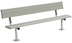Model ABS8WB-S | 6' Team Series Aluminum Player Bench with Backrest