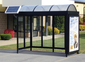 Model ALS510A0PBN | Poly Barrel Roof Bus Shelter (Quaker Bronze)