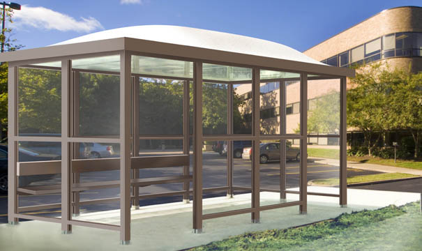 Model ALS612A2D-12BA | Bus Shelter | Dome Top | Double Opening (Quaker Bronze)