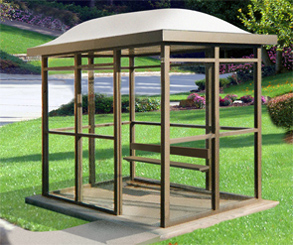 Model ALS68A1D-8BA | Bus Shelter | Dome Top | Single Opening (Quaker Bronze)