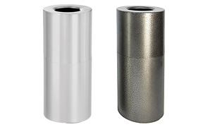 Model AL18-CLR & AL18-SVN | Decorative Aluminum Trash Cans (Silver Vein)