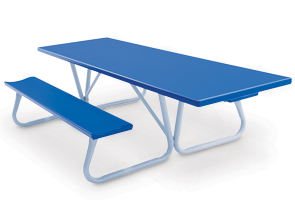 Model AT8H-P | 8' Powder-Coated Top Picnic Table | Handicap Accessible