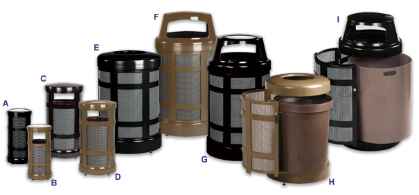 Architek Designer Trash Receptacle Collection