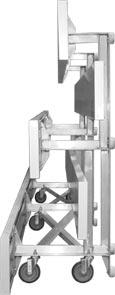 Side View of 3 Row Tip 'N Roll Bleacher