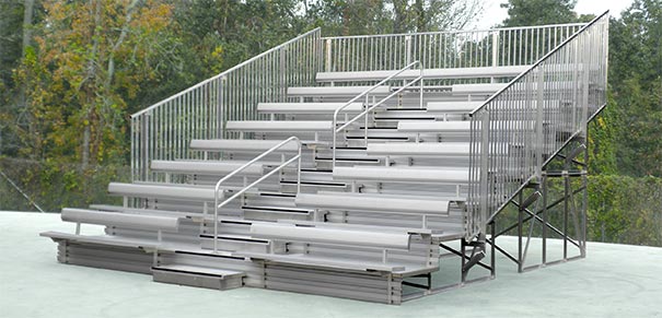 Model BLT-002 | 8 Row | 19' Length | Ultra Bleachers with Seat Backs