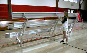 Model BLU-110 | 3 Row Standard Aluminum Bleacher with Tip and Roll Kit