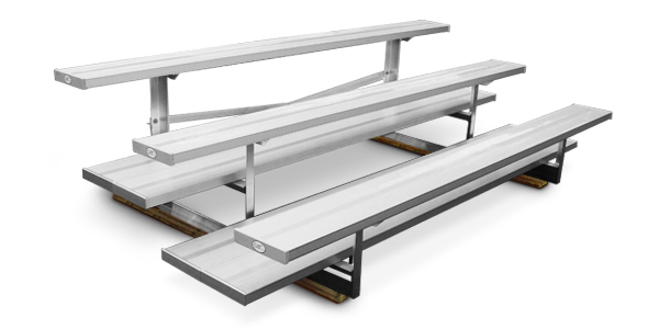 Model BNR-133 | 3 Row Quality Bleacher | Double Footboard with Mud Sills