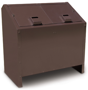 Model BPLR2 | Double Unit Animal Proof Litter Receptacle (Brown)