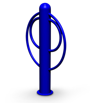 Model BRKBB | Breckenridge Series Bollard Bike Rack (Post Office Blue II)