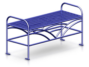 Model BRKFB48 | 4' Breckenridge Series Backless Steel Bench (Post Office Blue II)