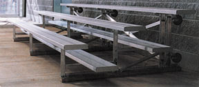 BTR-15  15 ft. 3 Row Tip 'N Roll All Aluminum Bleacher