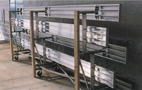 BTR-15  15 ft. 3 Row Tip 'N Roll All Aluminum Bleacher
