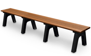 Model CA8NB-P | 8 Foot Cambridge Recycled Plastic Park Bench without Backrest (Cedar/Black)