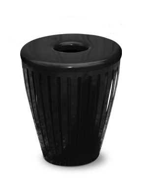 Model CB32 | 32 Gallon Thermoplastic Coated Trash Receptacle (Black)