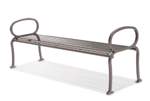 Model CB6NBE-S | 8' Backless Courtyard Steel Slat Park Bench (Bronze)