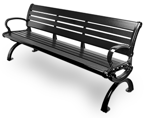 Model CBPB-6A1B-BK | Aluminum Park Bench