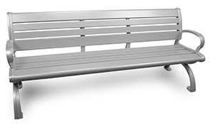 Model CBPB-6A1B-SL | Aluminum Park Bench