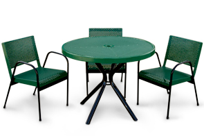 Model CH2R-P | Round Table | Stacking Chair (Green)