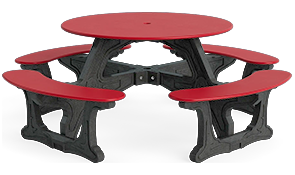 Model CNT-01C | Cantina Plastic Table with Recycled Plastic Frame (Gray/Black)