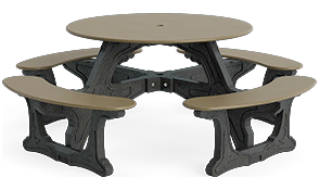 Model CNT-01C | Cantina Plastic Table with Recycled Plastic Frame (Gray/Black)