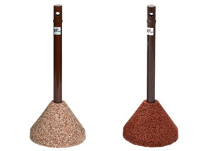 Model CONEASHSTACH | Aggregate Cigarette Receptacles (River Rock/Alpine Red)