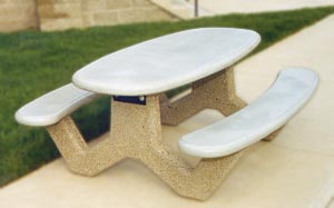 Model COT6 | COT6, 6 ft Oval Concrete Picnic Table