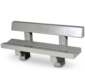Model CPBC | 6' Concrete Bench with Back (LSB Dove Gray)