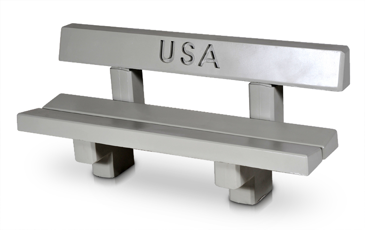Concrete Bench With Back And Optional Lettering Park Benches