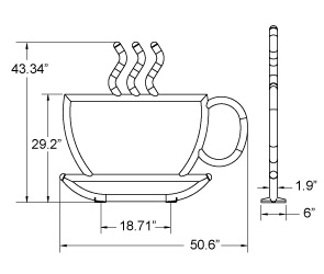 Cup-O-Joe Bike Rack | Quick Dimensions