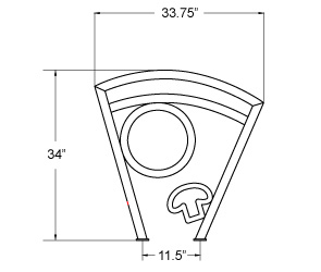 Pizza Slice Bike Rack | Quick Dimensions