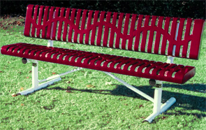 Model CR6WB-P | Portable Thermoplastic Park Benches (Burgundy/White)