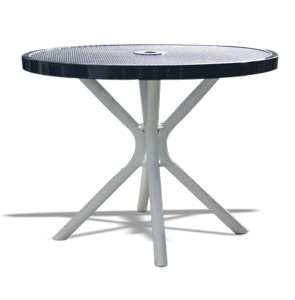 Model CT46R-P | 46" Expanded Steel Round Café Tables (Black/White)