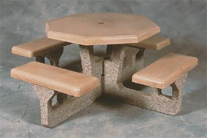 Model CT66-U |  Octagon Concrete Picnic Table