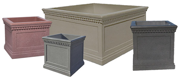Colonial Series Square Concrete Planters