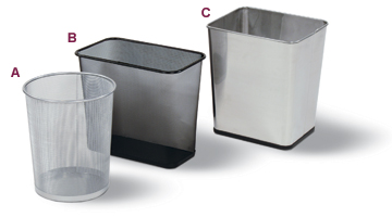 Mesh and Stainless Steel Wastebasket Collection