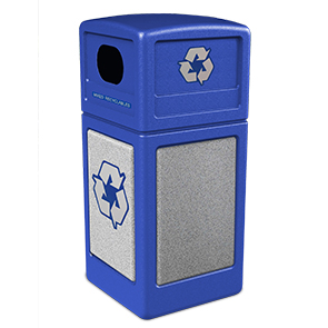 Model DC-72233099 | StoneTec® Recycle42 Recycling Receptacle (Blue/Ashstone)