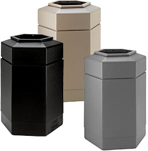 30 Gallon Hexagon Waste Receptacles Collection