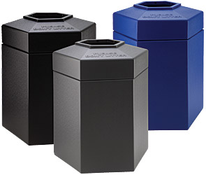 45 Gallon Hexagon Waste Containers Collection