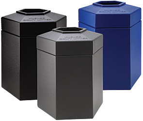 Black Hex 50 Gallon, Outdoor Garbage Can